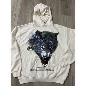 Darc Sport Wolf Club We Are Not The Same Vintage Pierce Hoodie Cream Sz L